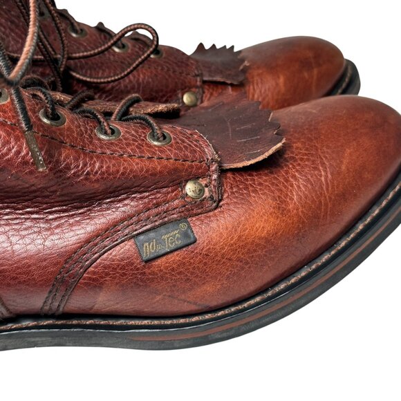 Ad-Tec 1173 Packer Boot Mens Sz 10M Brown Leather Lace Up Workwear Kiltie Logger - Picture 8 of 14